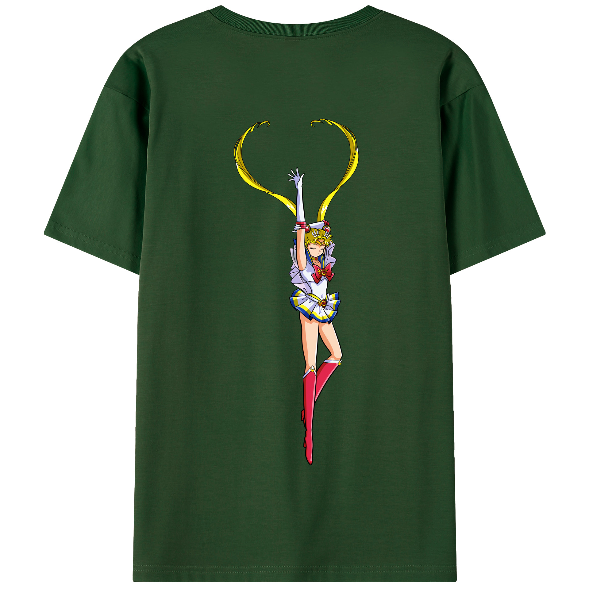 （画像用） 美少女戦士セーラームーン 月野 うさぎ つきの うさぎ Sailor Moon Tsukino Usagi 綿100％半袖Tシャツ（背面プリント）